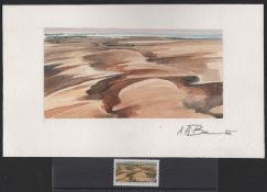 SOUTH WEST AFRICA / NAMIBIA 1989. Namib sand dunes set: final full colour artwork for the 50c Cresce