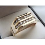 Gents 9Ct Gold Diamond Signet Ring 1Carat Diamonds Size Y