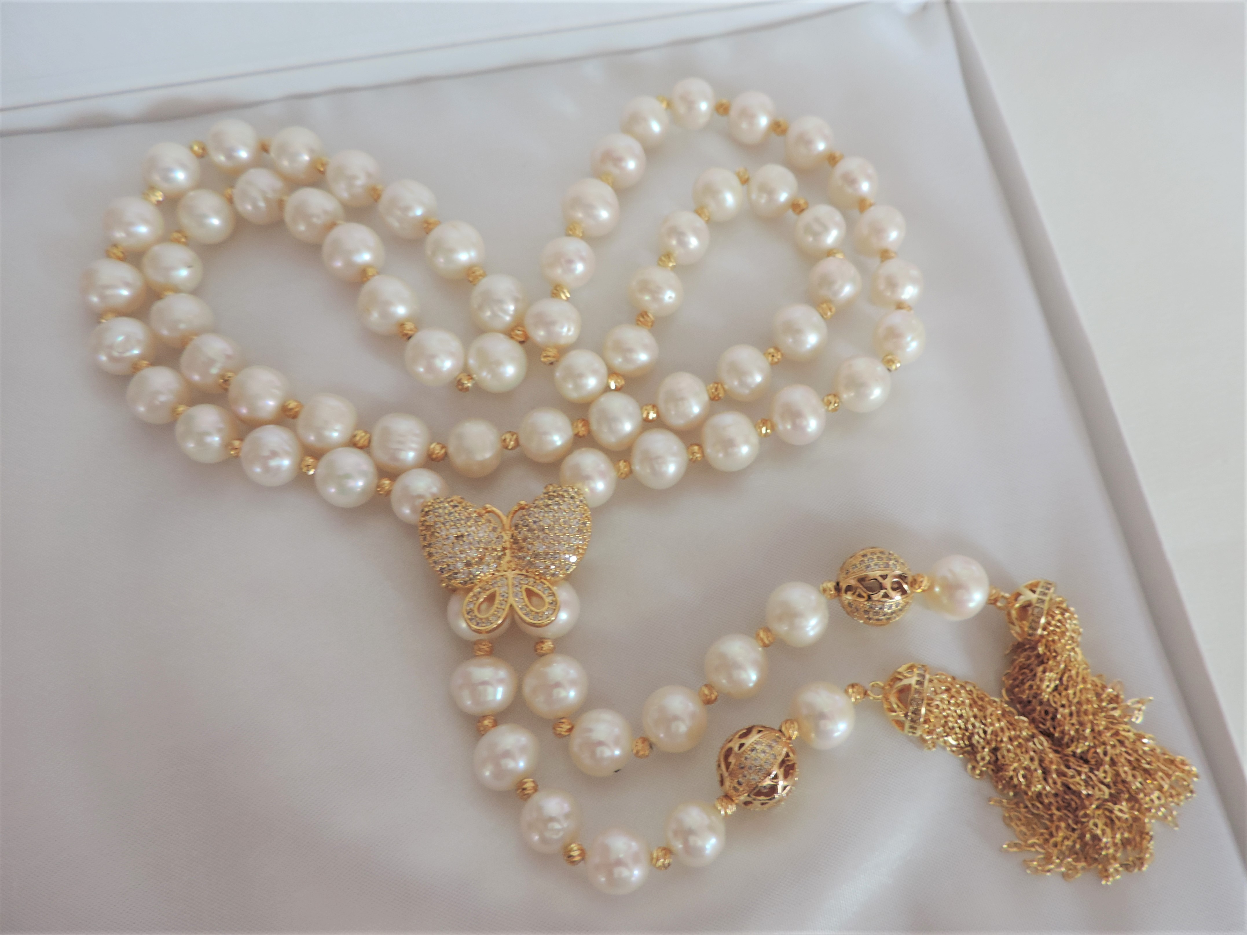 Bespoke Akoya Pearl Lariat Necklace 39 X 9Mm Pearls 38" Long - Image 6 of 6