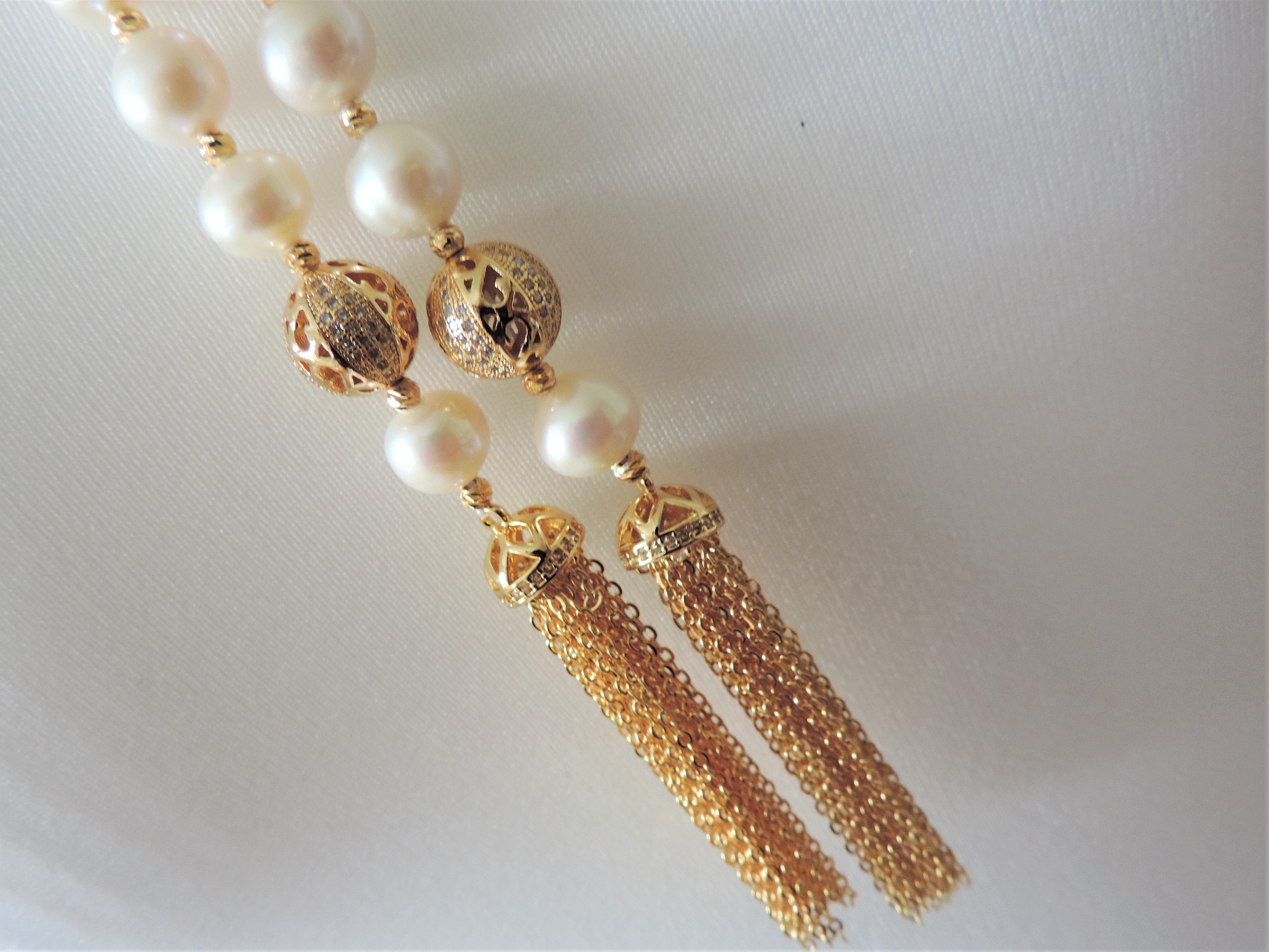 Bespoke Akoya Pearl Lariat Necklace 39 X 9Mm Pearls 38" Long - Image 3 of 6