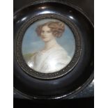 Miniature Portrait Of A Lady In Ebony Frame