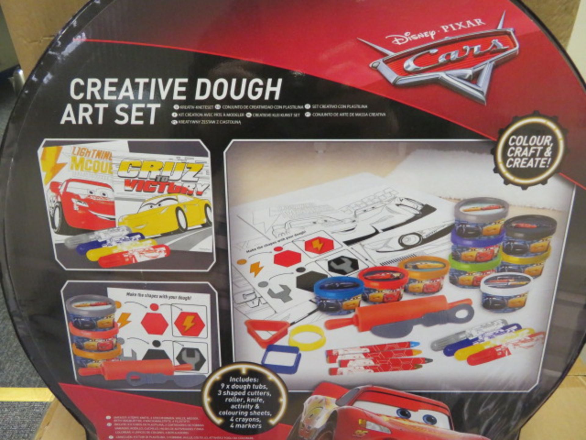 (72) PALLET TO CONTAIN 144 x BRAND NEW DISNEY PIXAR CARS LARGE CREATIVE DOUGH ART SETS. EACH IN...