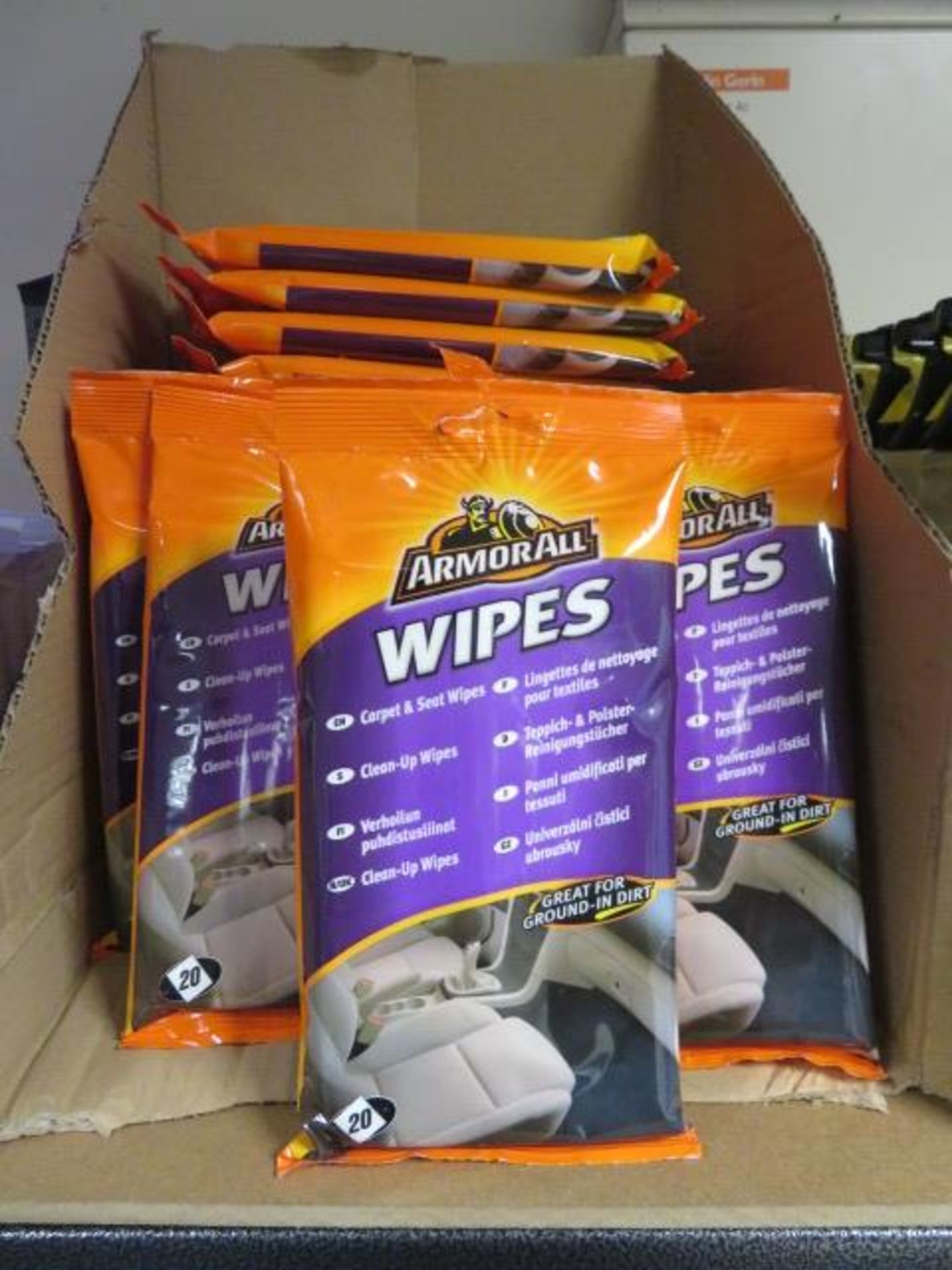 24 x PACKS OF 20 ARMORALL CARPET & SEAT WIPES. UK DELIVERY AVAILABLE FROM £14 PLUS VAT. HUGE P...