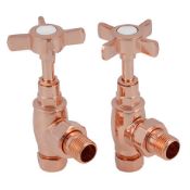 (SH1029) Traditional Copper Manual Radiator Valves. These copper plated valves are supplied un-...