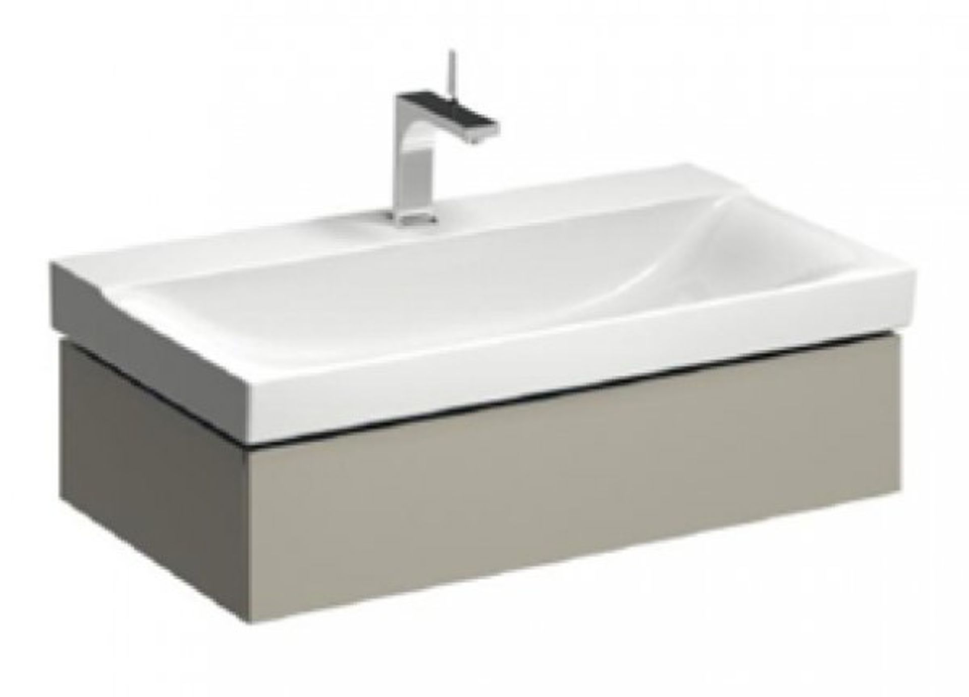 (LV4) Keramag 880mm Xeno Greige Matte Vanity unit. RRP £1,075.99. Comes complete with basin. ... - Image 2 of 2