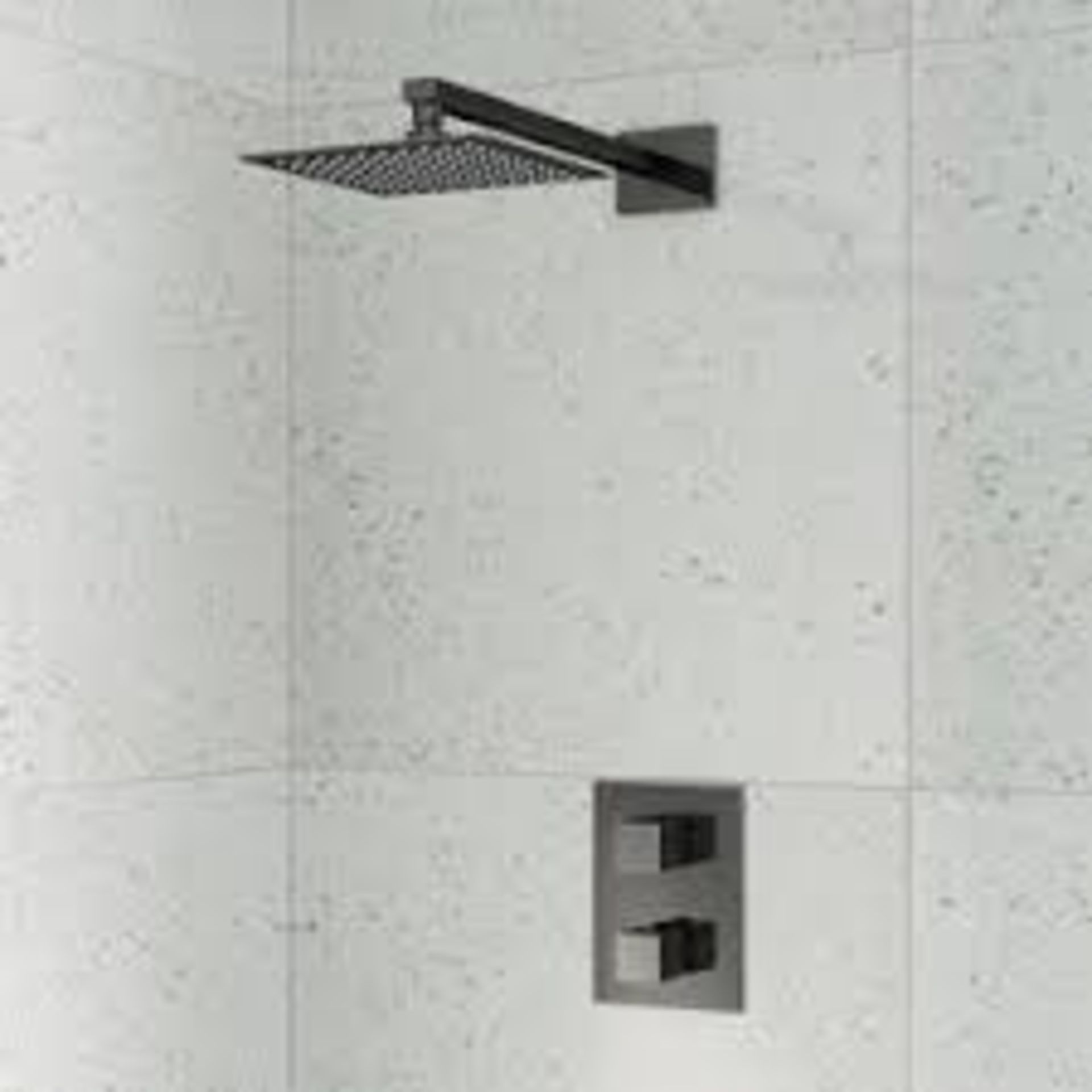 (LV43) Square Brushed Nickel Thermostatic Shower Kit & Medium Head. Constructed from solid sta...