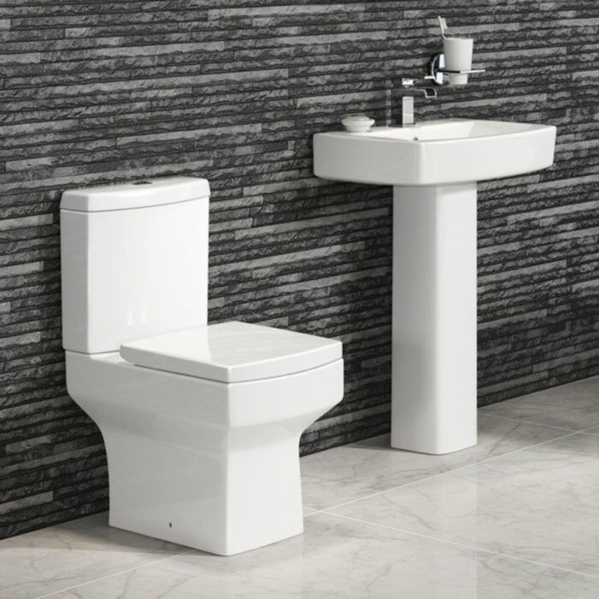 (AA111) Belfort Close Coupled Toilet & Cistern inc Soft Close Seat Made from White Vitreous Chi... - Image 3 of 3