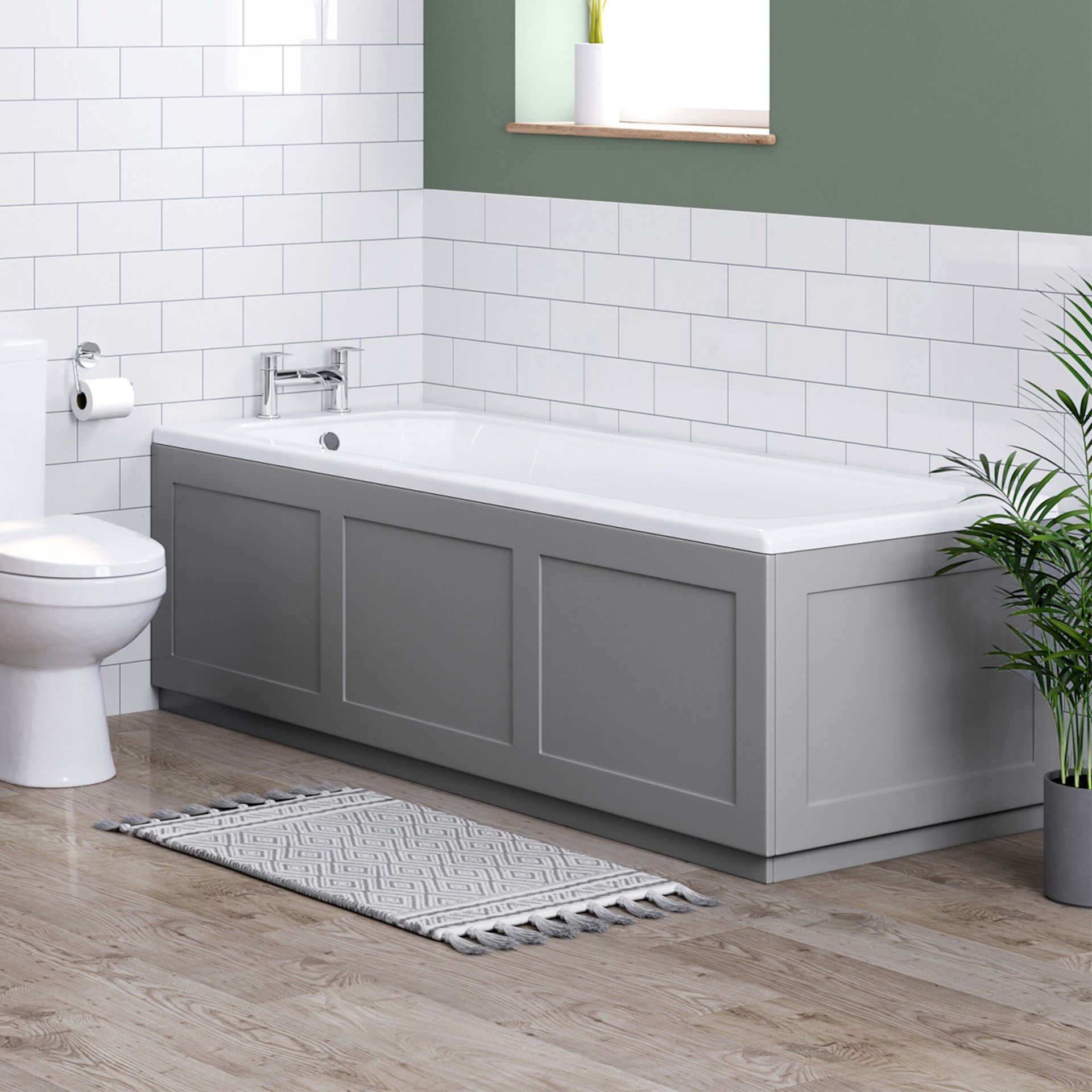 (DW66) 1800mm Melbourne Straight Bath Front Panel - Earl Grey. RRP £109.99.Traditional Earl G...