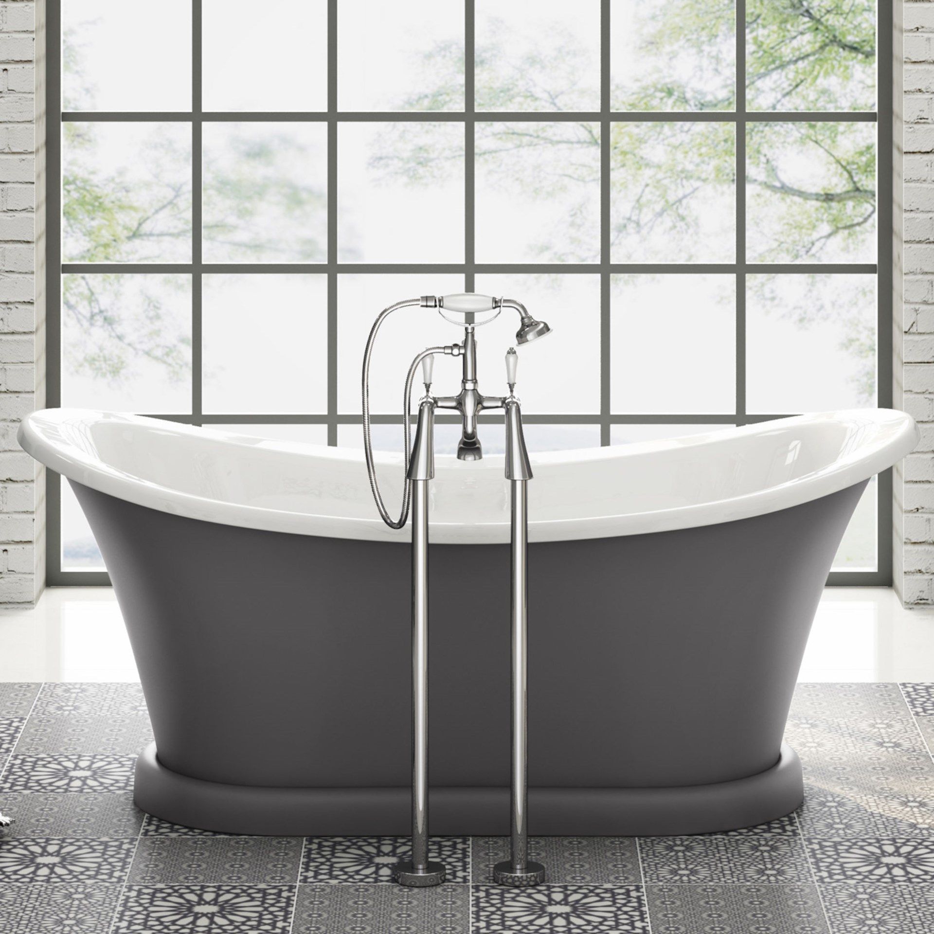 (LV9) Freestanding Traditional Regal Stand Pipe Bath Shower Taps. RRP £499.99.Freestanding f... - Image 3 of 3