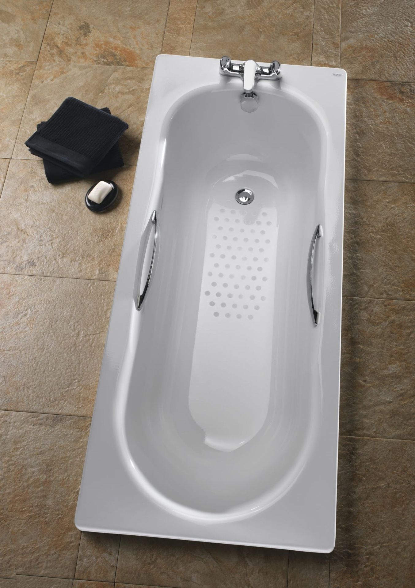 (HM155) 1700mm Twyford Single Ended Bathtub. RRP £429.99.No tap hole, Slip resist. The white...