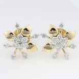 14 K / 585 Yellow Gold Diamond Earrings