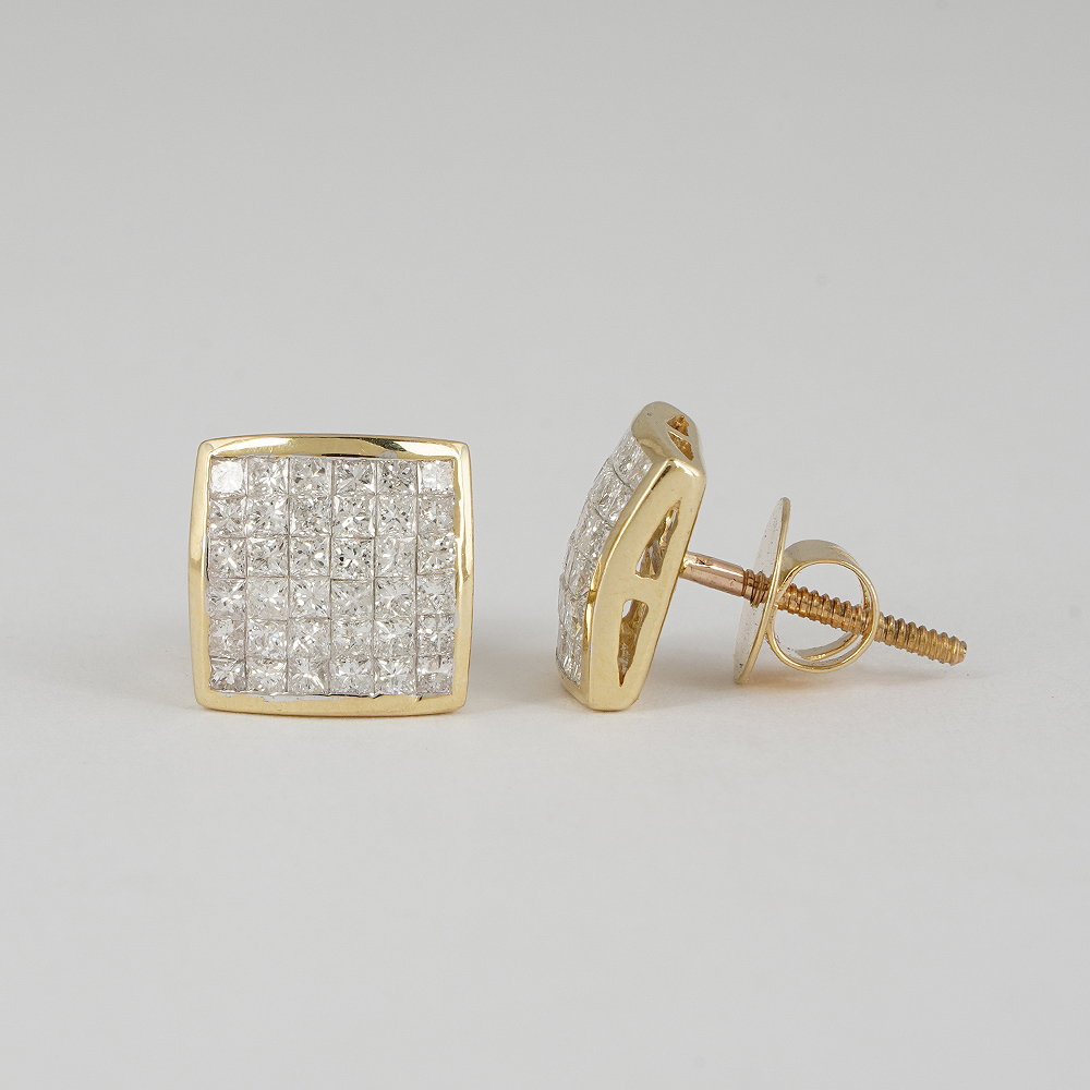 14 K / 585 Yellow Gold Diamond Earring Studs - Image 4 of 4