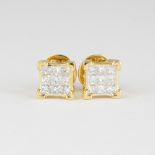 14 K / 585 Yellow Gold Diamond Earring Studs