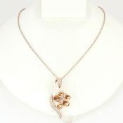 18 K Rose Gold Diamond & Mother Of Pearl Pendant