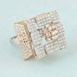 IGI Cert. 14 K White & Rose Gold Diamond Ring