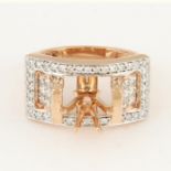 IGI Certified 14 K / 585 Rose Gold Diamond Ring - Centre Stone Unmounted