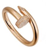 14 K / 585 Rose Gold Nail Head Diamond Ring