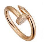 14 K / 585 Rose Gold Nail Head Diamond Ring