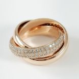 18 K / 750 Rose Gold Trinity Diamond Ring