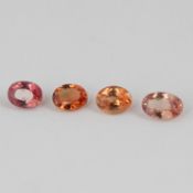 1.11 ct. Set of 4 Orange Sapphires - Sri Lanka, Ceylon