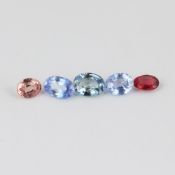 1.58 ct. Set of 5 Sapphire - Sri Lanka, Ceylon