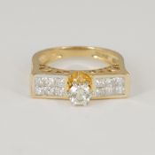 14 K / 585 Yellow Gold Solitaire Diamond Ring