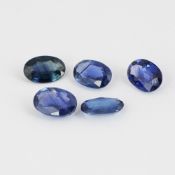 1.90 ct. Set of 4 Blue Sapphires - Sri Lanka, Ceylon