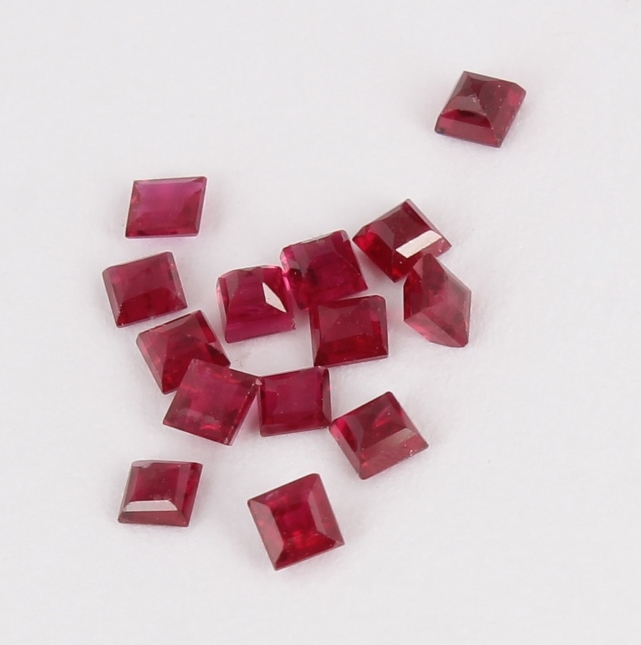 GFCO (Swiss) Certified Set of 14 - 1.16 ct. Rubies - Mozambique