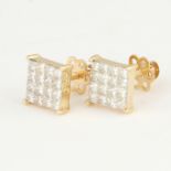 14 K / 585 Yellow Gold Diamond Earring Studs