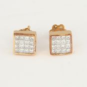 14 K / 585 Yellow Gold Diamond Earring Studs