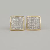 14 K / 585 Yellow Gold Diamond Earring Studs