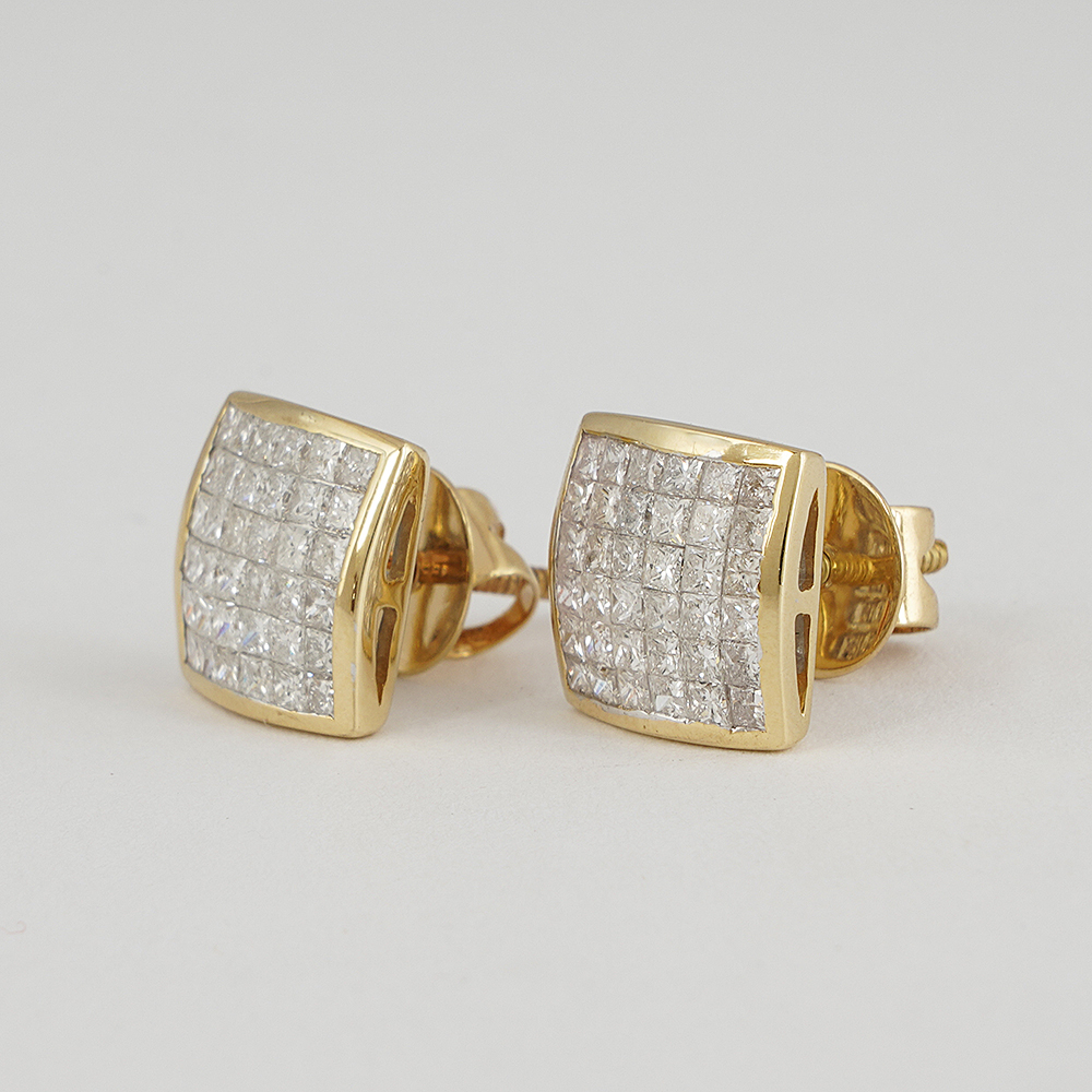 14 K / 585 Yellow Gold Diamond Earring Studs - Image 2 of 4