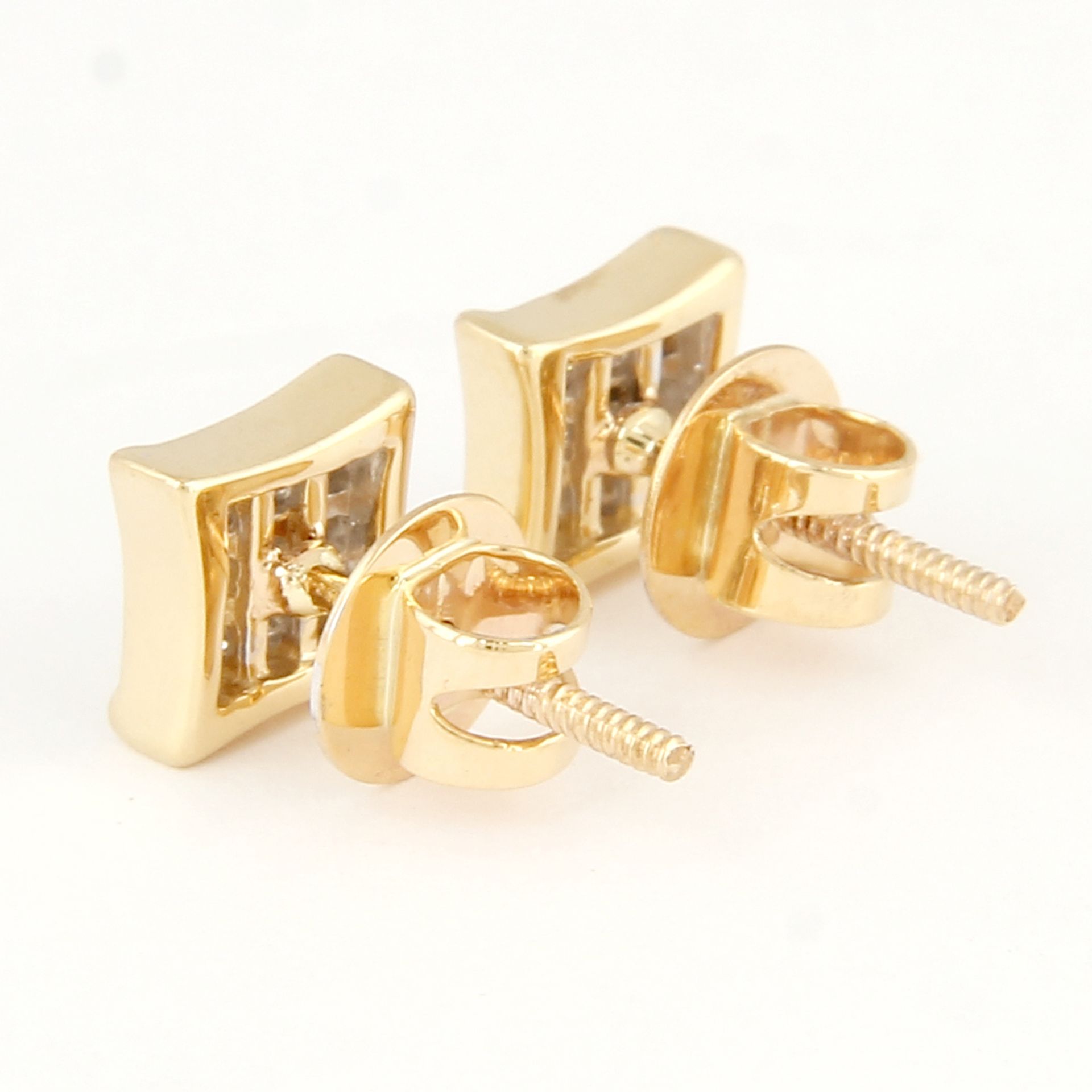 14 K / 585 Yellow Gold Diamond Earring Studs - Image 3 of 3