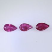 IGI Certified Set of 3 Rubies 0.55 ct. - Burma