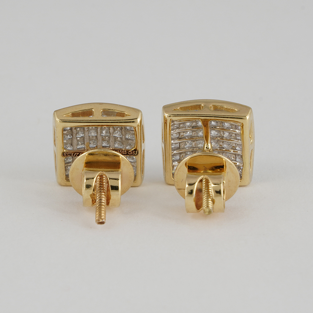 14 K / 585 Yellow Gold Diamond Earring Studs - Image 3 of 4
