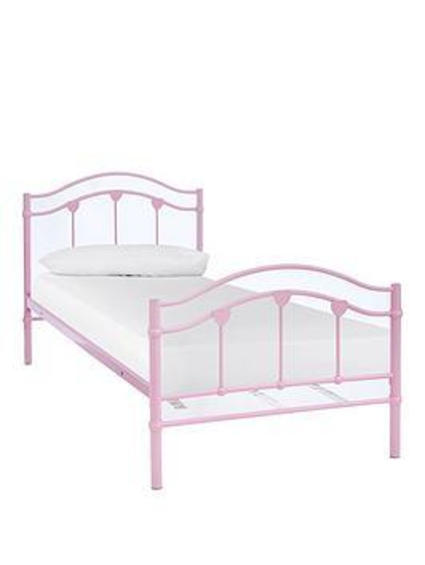 Boxed Item Heart Single Bed [Pink] 95X196X98Cm Rrp:£150.0