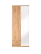 Boxed Item Cologne 2 Doors 1 Drawers Wardrobe [Oak] 199X81X52Cm Rrp:£382.0