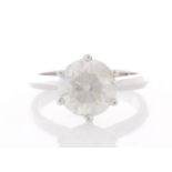 18ct White Gold Single Stone Prong Set Diamond Ring 3.00 Carats