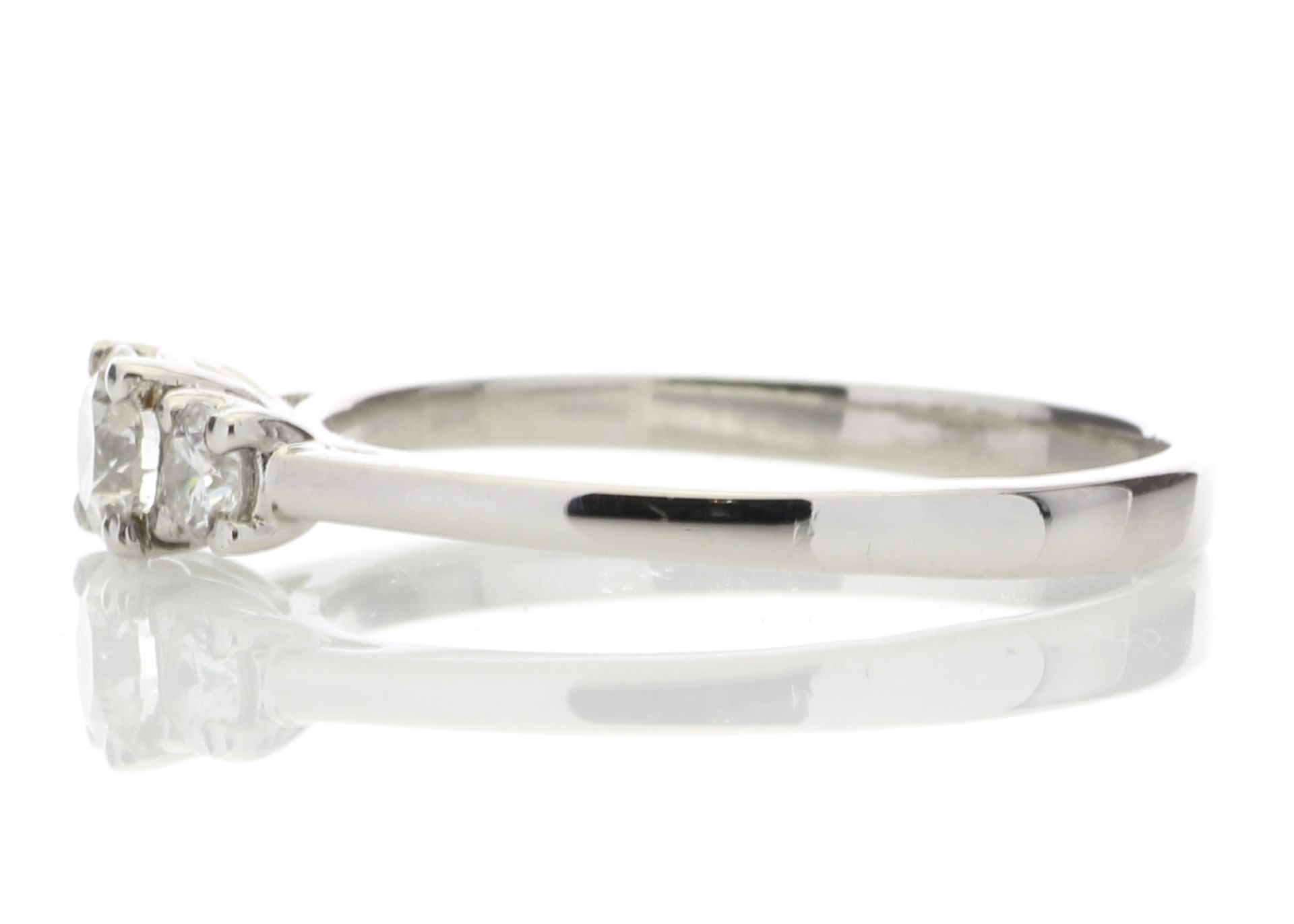 Platinum Three Stone Claw Set Diamond Ring 0.51 Carats - Image 3 of 5