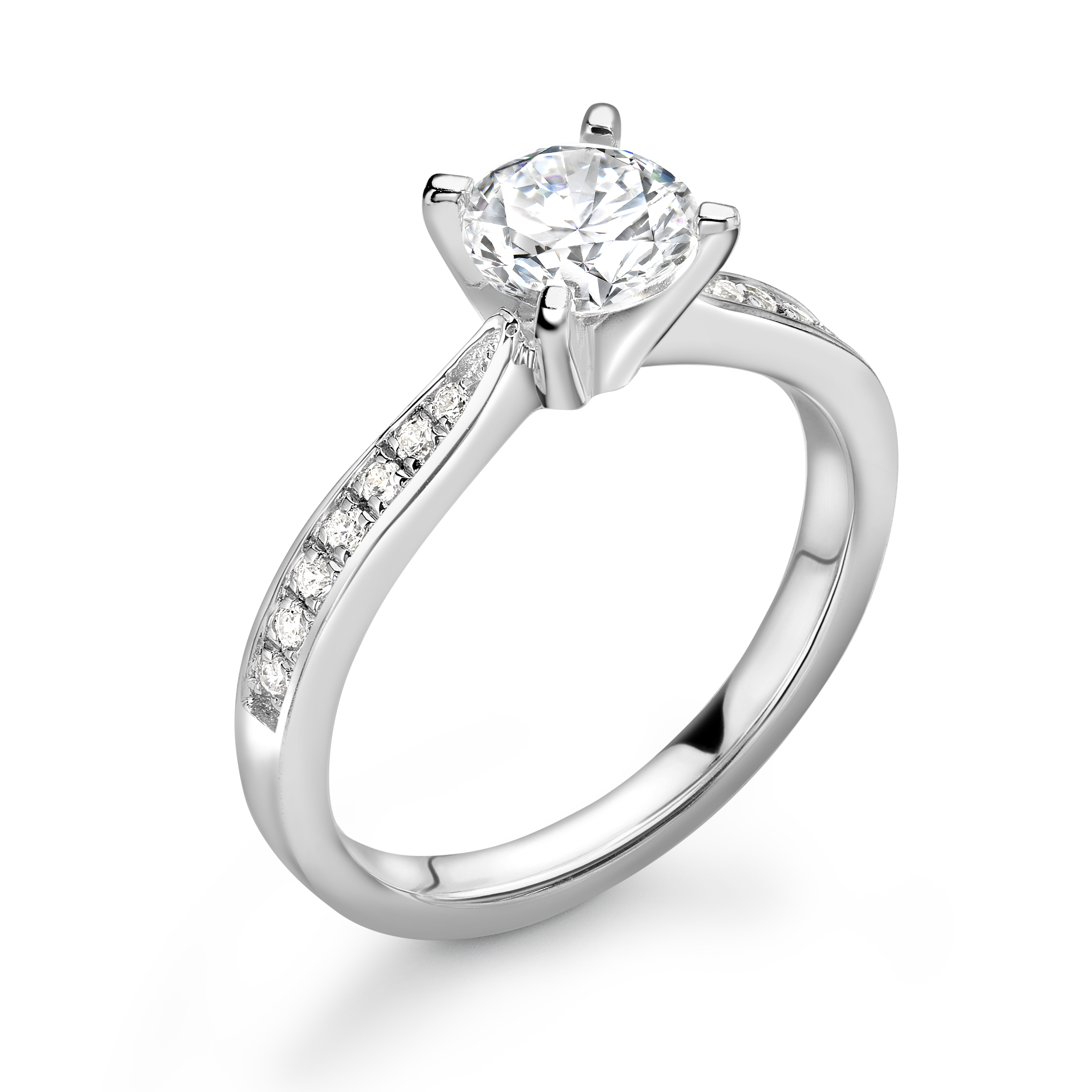 Platinum Single Stone Wire Set Diamond Ring (1.01) 1.19 Carats