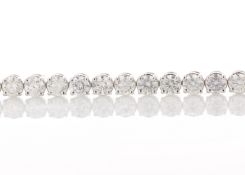 18ct White Gold Tennis Diamond Bracelet 11.54 Carats