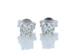 18ct White Gold Single Stone Wire Set Diamond Earring 0.80 Carats