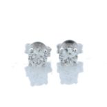 18ct White Gold Single Stone Wire Set Diamond Earring 0.80 Carats