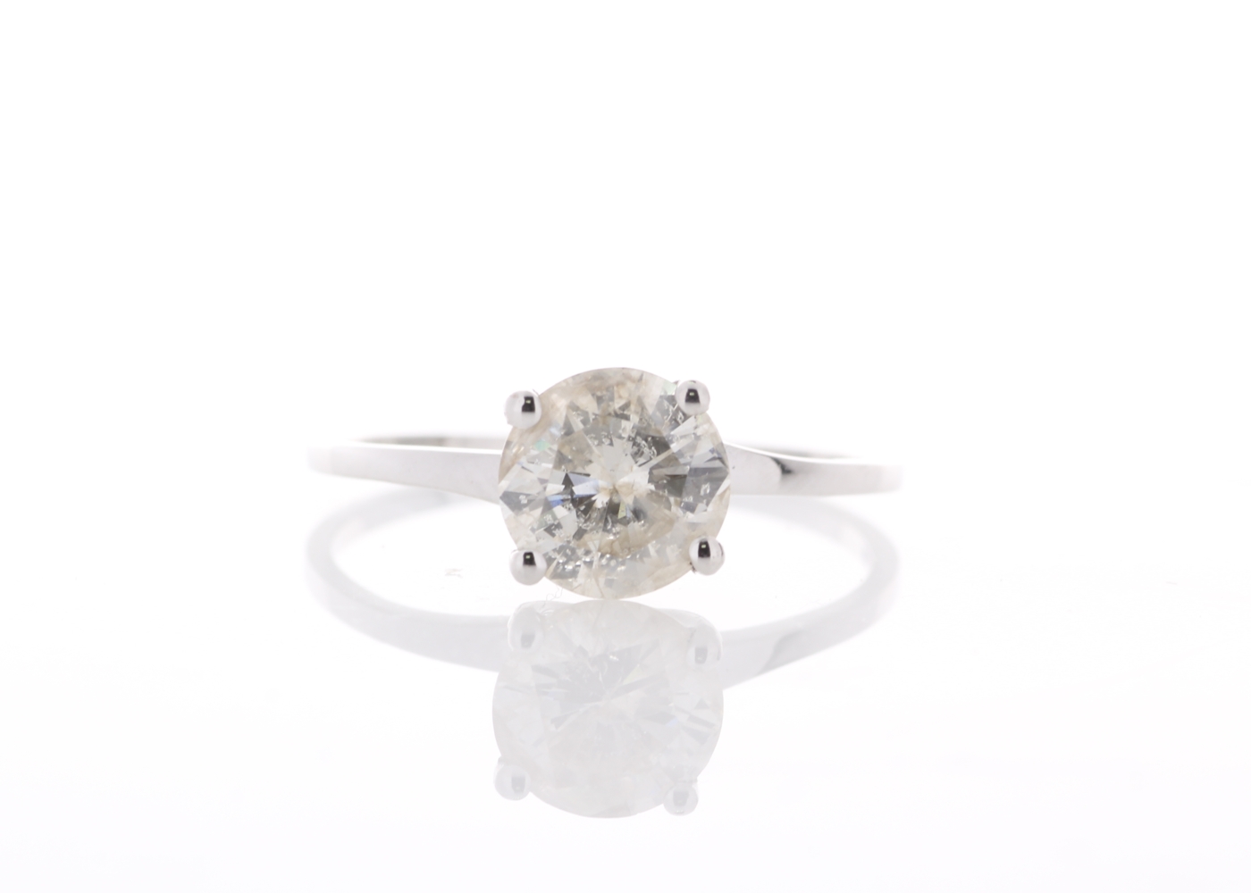 18ct White Gold Single Stone Rex Set Diamond Ring 1.19 Carats