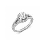 18ct White Gold Halo Setting Ring (0.33) 0.50 Carats