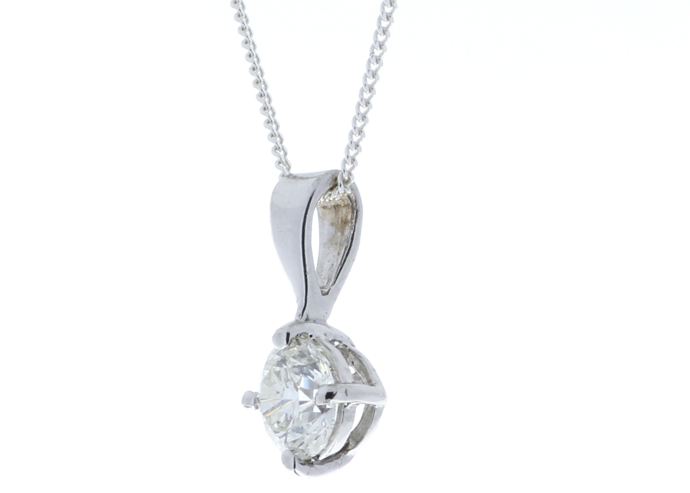 18ct White Gold Single Stone Wire Set Diamond Pendant 0.70 Carats - Image 4 of 5