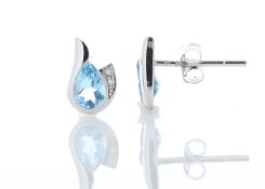 9ct White Gold Other Earring (1.00) 0.02 Carats