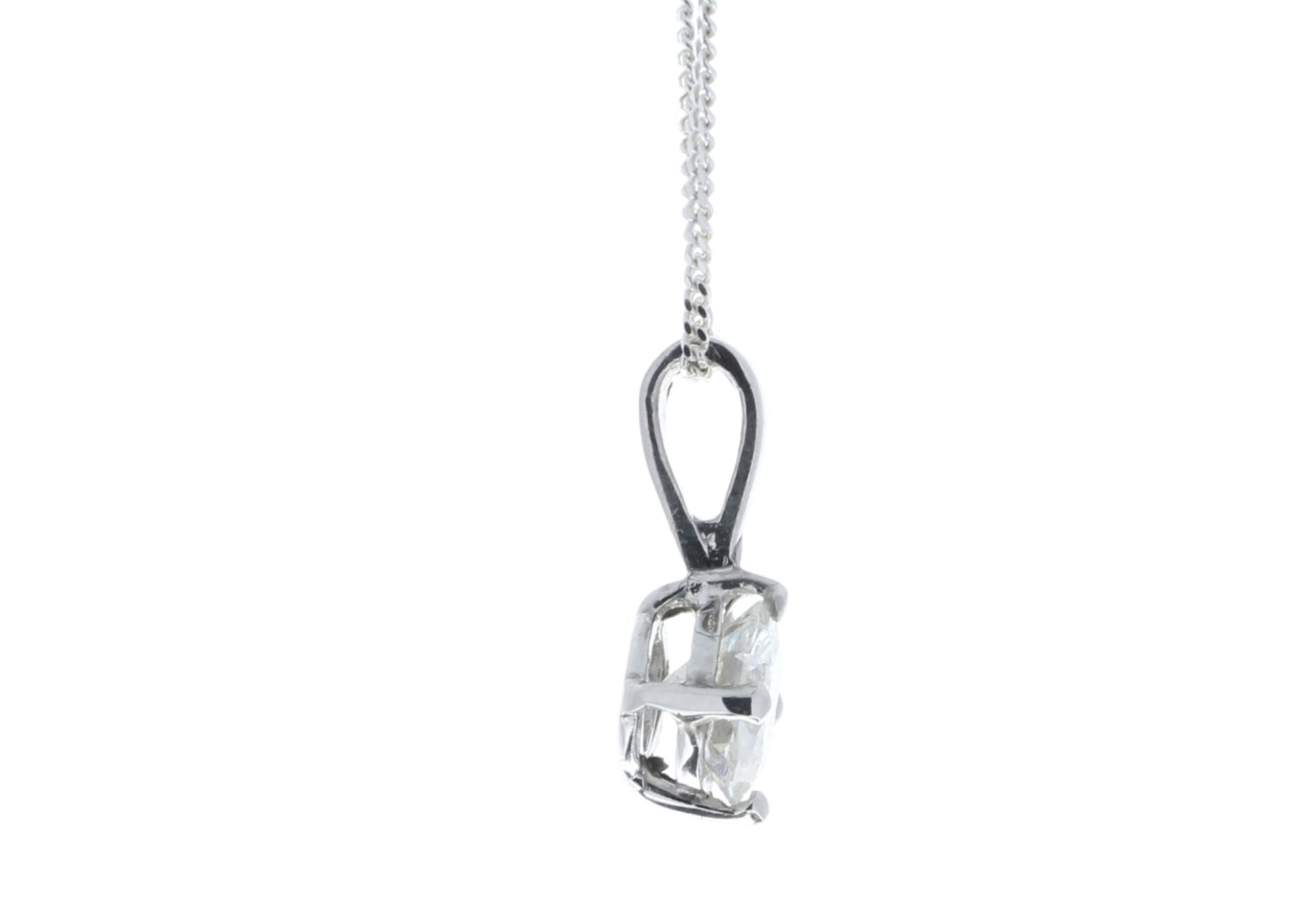 18ct White Gold Single Stone Wire Set Diamond Pendant 0.80 Carats - Image 3 of 4