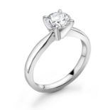 18ct White Gold Single Stone Claw Set Diamond Ring D VS 0.25 Carats