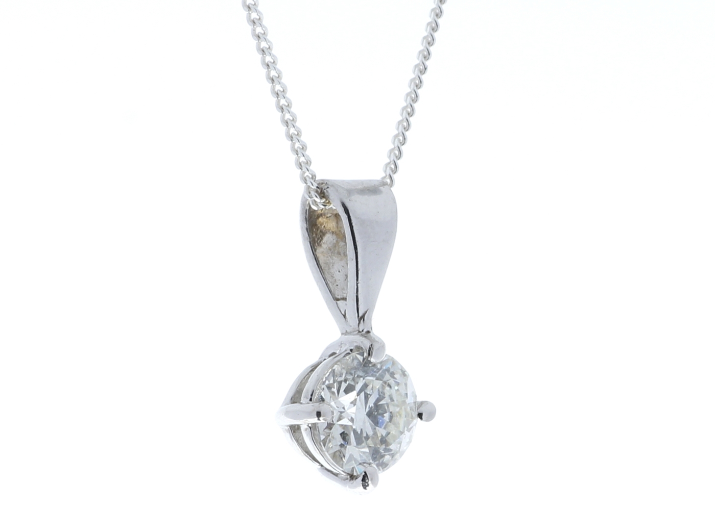 18ct White Gold Single Stone Wire Set Diamond Pendant 0.70 Carats - Image 2 of 5